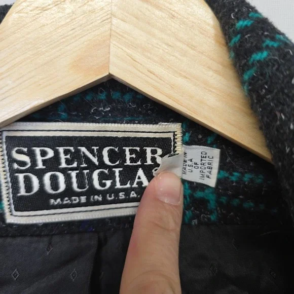 Spencer Douglas Women's Plaid Wool Blend Blazer Coat‎ Size 10 - Picture 4 of 8